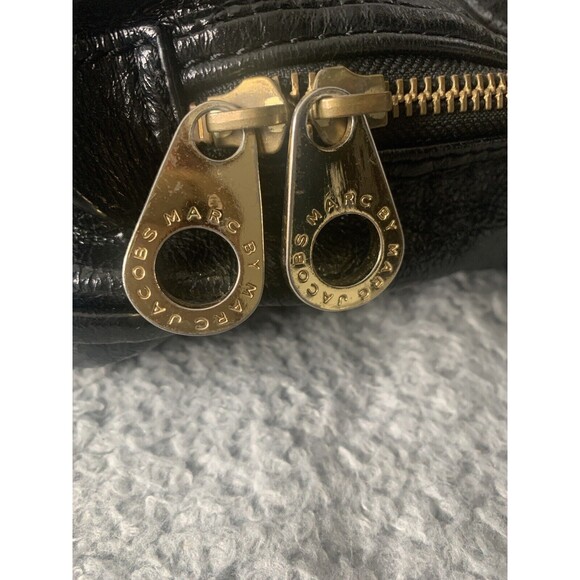 Marc Jacobs Black Cow Leather Two Way Zipper Shoulder Bag Purse Oversized. - Picture 8 of 16